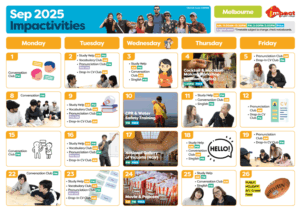 インパクト・イングリッシュ・カレッジ・メルボルンのアクティビティカレンダー